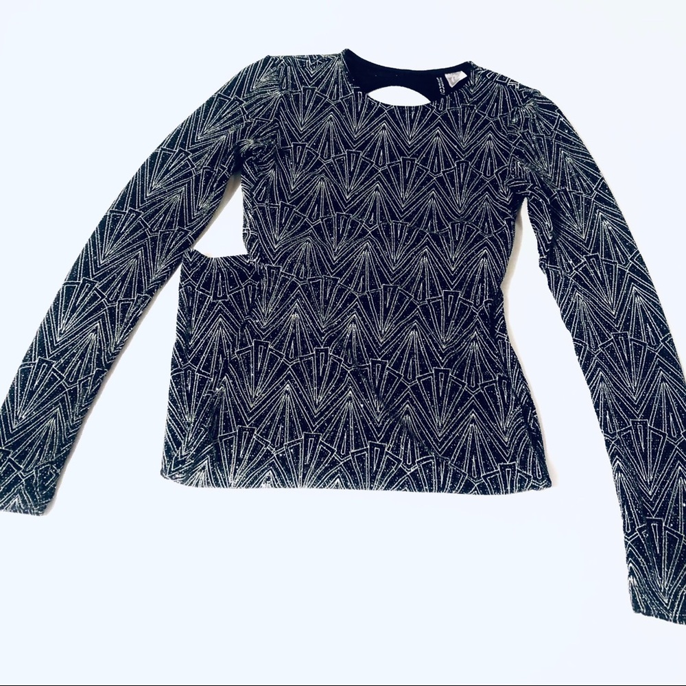 NWOT H&M BLACK GLITTER PATTERN BODYCON DRESS - Picture 9 of 9